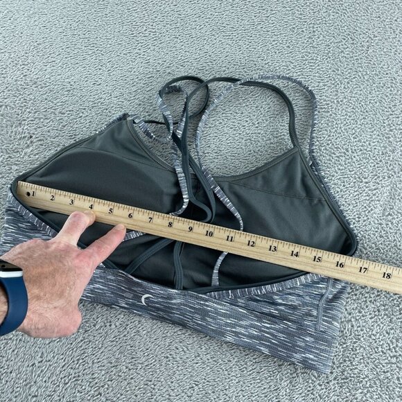 Zyia Gray & White Patterned Strappy Sports Bra no size tag 3422 - Picture 4 of 7